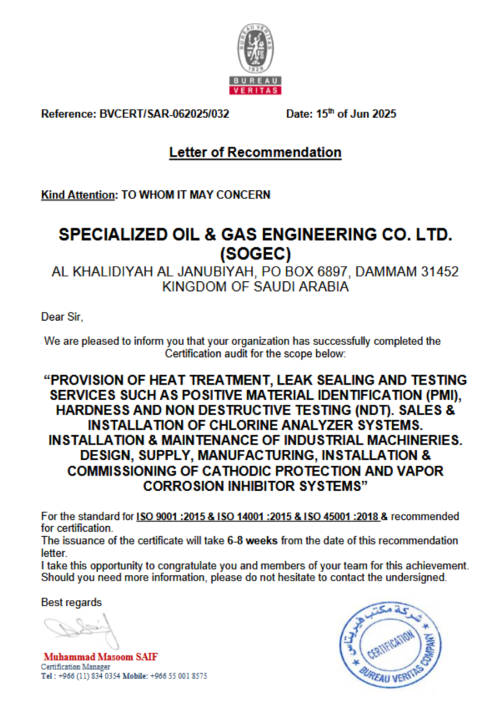 Sogec Completed ISO Rectification Audit A Decade of Clean Records ...